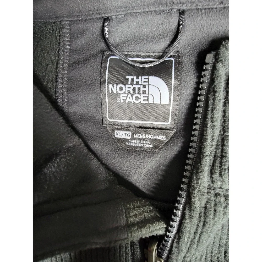 The North Face Mens Full Zip Fleece Waffle Micro Grid Jacket Black Size XL